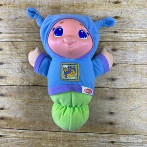 Playskool Lullaby Gloworm 2005 Bug Toy Light Up Green Blue Shirt 6 Songs 06552